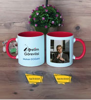 Öğretim Görevlisi Kupa Bardak Kırmızı Fotoğraflı Öğretmenler Günü Hediyesi