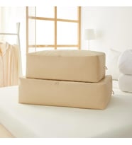 Ocean Home Textile 2'li Bej Balıksırtı Baza Altı Hurç Set