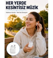 Northcity Bluetooth Kulaklık Beyaz – Kablosuz Dokunmatik Kontrol, 24 Saat Pil Ömrü, Cihaz İsmi Değiştirme