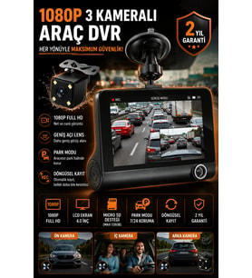 Gece Görüşlü Full HD Araç İçi Kamera Park Destekli