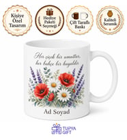 Bahçe Çiçekleri Temalı Baskılı Kupa Bardak Hediye Porselen Mug