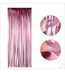 Kapı, Duvar ve Arka Fon Saçaklı Perde 1mt x 2mt - Pembe (STD)