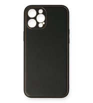 Pilelistore   iPhone 12 Pro Kılıf Coco Deri Silikon Kapak - Siyah