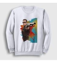 Presmono Unisex Beyaz Shotgun Film The Terminator Sweatshirt 411530tt