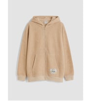 LC WAIKIKI Bej Kapüşonlu Erkek Çocuk Fermuarlı Sweatshirt