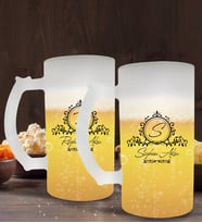 BK Gift Kişiye Özel İsimli 2’li Buzlu Cam Bira Bardağı 50cl-11 (Beyaz)