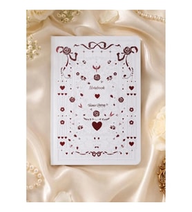 VICTORIA'S JOURNALS 126-2642 AMOUR VEGAN DERİ SERT KAPAK A5 100gr.96YP.ÇİZGİLİ DEFTER - BEYAZ