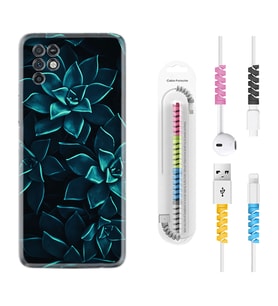 INFINIX Note 11 Pro Note 10 Hot 9 Play Kılıf Kablo Koruma Spiral Silikon Mistik Çiçekler 1650