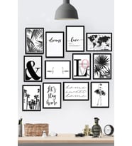 12 Parça Çerçeve Görünümlü Mdf Tablo Seti (80x80 Cm)
