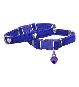 Markapet Kadife Kedi Boyun Tasması Kalpli 20-32 cm Mavi