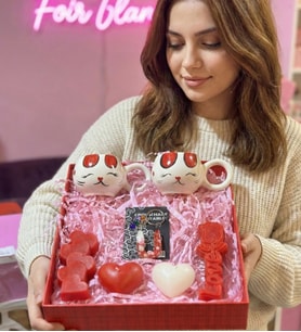 Sevimli Kupalar & 4 lü Love Mum Seti & Epoksi Harf Anahtarlık - Anneler günü özel
