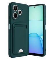 Redmi 13 4G Kılıf Kelvin Kartvizitli Silikon - Koyu Yeşil