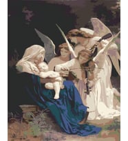 Meleklerin Şarkısı Sayılarla Boyama Seti(50x65 cm Tuval Şasesine Gerili)