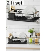 Şık Modern Mutfak Düzenleyici 2'li Set Bulaşıklık ve Sıvı Sabunluk
