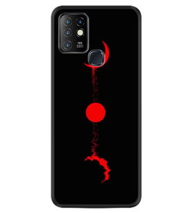 INFINIX Hot 8 9 10 11S Hot 10 Play 10T Kılıf Desemli Silikon Red Moon 1710
