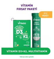 2’li-Vitago Vitamin D3+ Vitago Multivitamin Efervesan Tablet