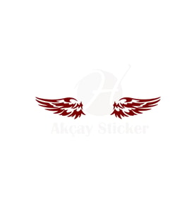 Kanat Oto Sticker Kırmızı 2 Adet 20*10 Cm
