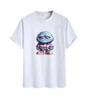 Animasyon Görselli  Unisex (Tshirt) Tişört (Beyaz)