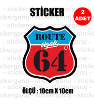 64 uşak memleket rota gidiş etiket sticker çıkartma - 2 adet - motosiklet araba otomobil kamyon kamyonet cam uyumlu