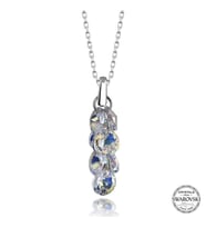 Crystal Taşlı Salkım 925 Ayar Gümüş Kolye