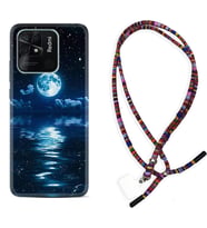 Xiaomi Poco X3 Pro M4 Pro X4 Pro C40 10C Kılıf Boyun Asklı Rasta Silikon Night Moon 1133