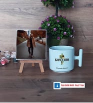 Komando Fotoğraflı Dekoratif Taş, Kupa Bardak Beyaz Hediye (Model 12)