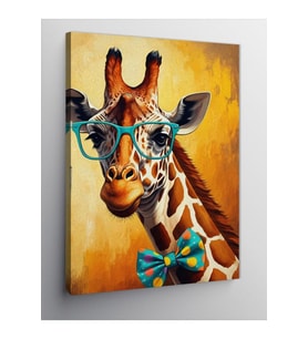 Kanvas Tablo Gözlüklü Zürafa 50 X 70 Cnvsdkey-126010-50-70
