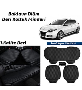 Renault Megane 2009-2016 Siyah Deri Oto Koltuk Minderi