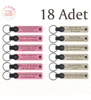 Pembe & S Kahve, 18’li Set, Kişisel Mesajlı Deri Anahtarlık, İngilizce Öğretmeninden Karne Sürprizi