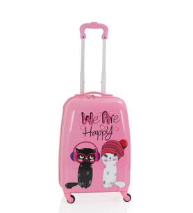 V307 ABS ÇOCUK VALİZ-PEMBE - HAPPY BASKI