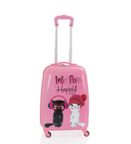 V307 ABS ÇOCUK VALİZ-PEMBE - HAPPY BASKI