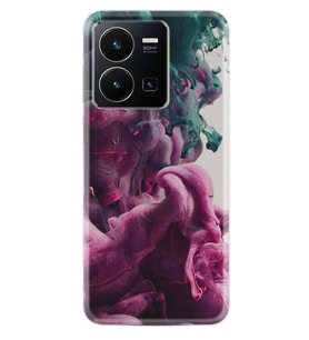 Vivo Y22 Kılıf Resimli Desenli Baskılı Silikon Pink Green Cloud 1306
