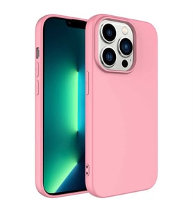 Coverzone iPhone 14 Pro ile Uyumlu K?l?f Kadife i� y�zeyi ile ??k tasar?ml?, P�r�zs�z yumu?ak ve Mat y�zeyli Vieri Mara Silky Termoplastik K?l?f Pembe