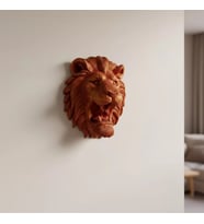 Gold Kırmızı Aslan Duvar Dekoru Asılabilir Hediyelik 3d Heykel 20x21 Cm