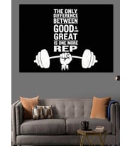 One More Rep Motivasyonel Yazı Dekoratif Kanvas - Mdf Ahşap Tablo