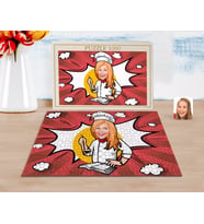 BK Gift Kişiye Özel Kadın Chef Karikatürlü 1000 Parça Profesyonel Puzzle-12