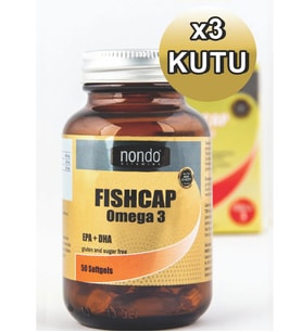 Nondo FISHCAP Omega 3 Balık Yağı EPA + DHA 50 Softgel 3 Adet