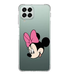 Samsung Galaxy M33  Köşe Korumalı Antişok Kapak Minnie Mouse Tasarımlı Şeffaf  Kılıf