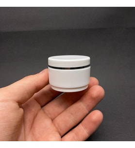 25 Ml Kapaklı Gümüş Yaldızlı Beyaz Krem Kavanozu , 25 Cc Boş Kozmetik Plastik Krem Kutusu x 10 Adet