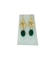 Doğal Taş Lapis Lazuli Küpe Üzüm Yeşil (Karışık)