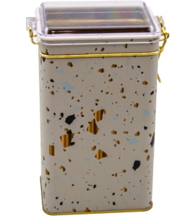 Er048-9g Terrazzo Cream Desenli Dikdörtgen Metal Saklama Kabı 8x10 Cm (Terrazzo Cream)