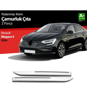 Renault Megane Uyumlu 5 Çamurluk Kromu -2020 Paslanmaz Çelik Parça