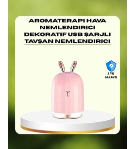 Northcity 200 ml Ultrasonik Aroma Difüzör ve Hava Nemlendirici - Tavşan Kulaklı Gece Lambası