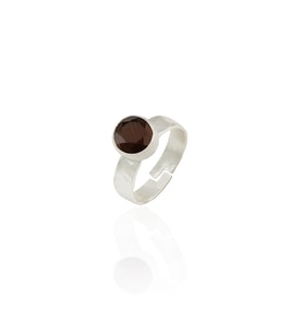 Kadir Jewellery 925 Ayar Gümüş Kaplama Zirkon Taşlı Ayarlanabilir Kadın Minimal Yüzük