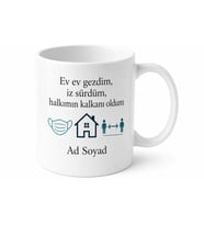 Filyasyon Ekibi Çalışanına Hediye Maske Mesafe Ev Ev Gezen Filyasyon Kupa Bardak