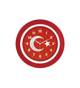 Aypaş Ayp 116 Duvar Saati Galaxy Türk Bayrağı (Kırmızı-Beyaz)