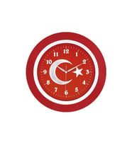 Aypaş Ayp 116 Duvar Saati Galaxy Türk Bayrağı (Kırmızı-Beyaz)
