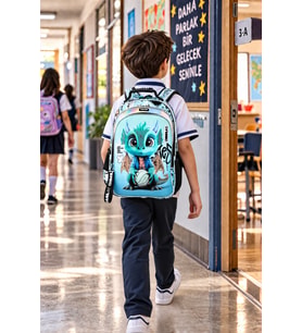 Ejderha Cute Dragon İlkokul Okul Çantası Çocuk Öğrenci Sırt Çantası Günlük Kullanım 43 x 28 x 18