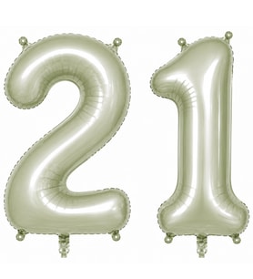 21 Rakam Folyo Balon Yeşil Rengi (76 cm)