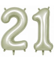 21 Rakam Folyo Balon Yeşil Rengi (76 cm)